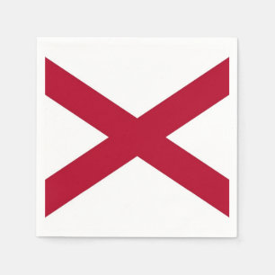 Patriotic paper napkins with flag of Alabama, USA
