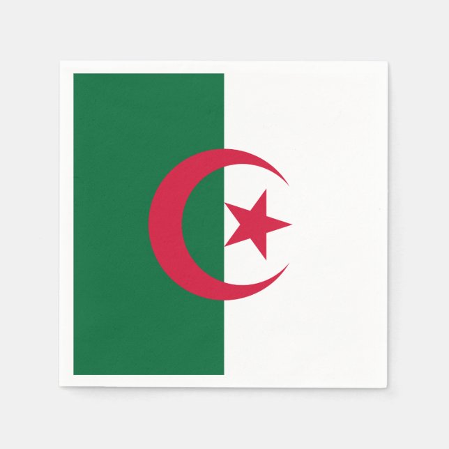 Patriotic paper napkins with flag of Algeria (Front)