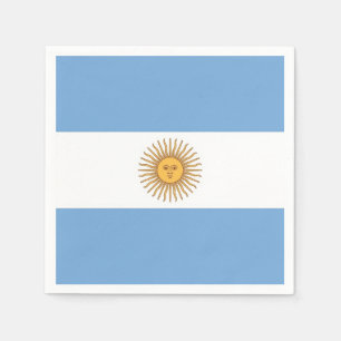Patriotic paper napkins with flag of Argentina