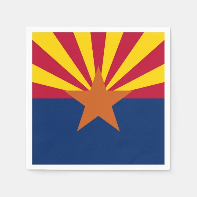 Patriotic paper napkins with flag of Arizona, USA (Front)