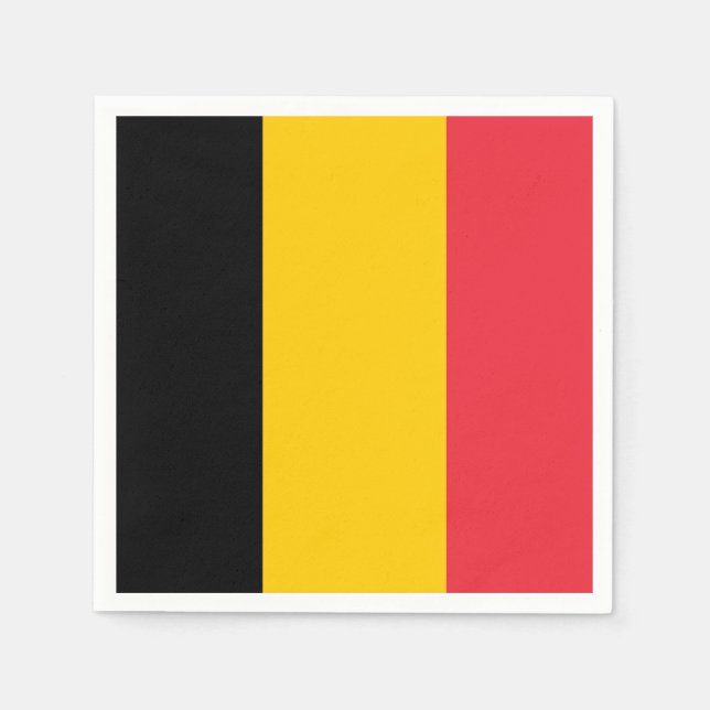 Patriotic paper napkins with flag of Belgium (Front)