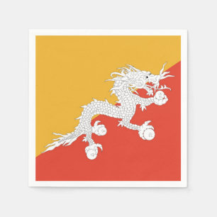 Patriotic paper napkins with flag of Bhutan