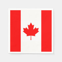 Patriotic paper napkins with flag of Canada