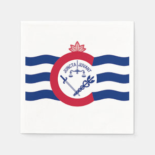 Patriotic paper napkins with flag of Cincinnati