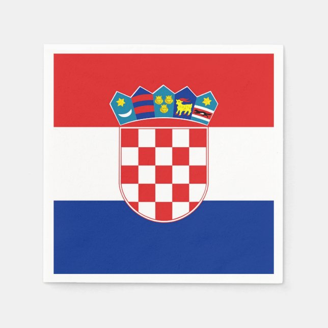Patriotic paper napkins with flag of Croatia (Front)