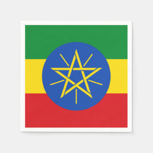 Patriotic paper napkins with flag of Ethiopia