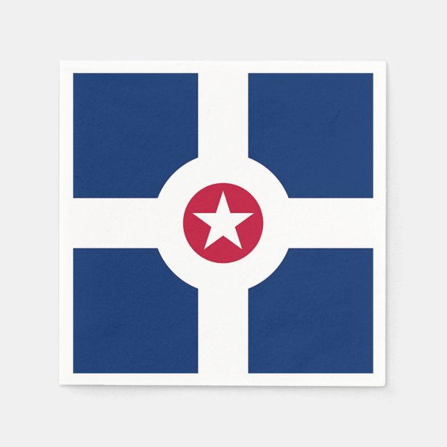 Patriotic paper napkins with flag of Indianapolis (Front)