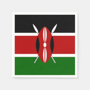 Patriotic paper napkins with flag of Kenya