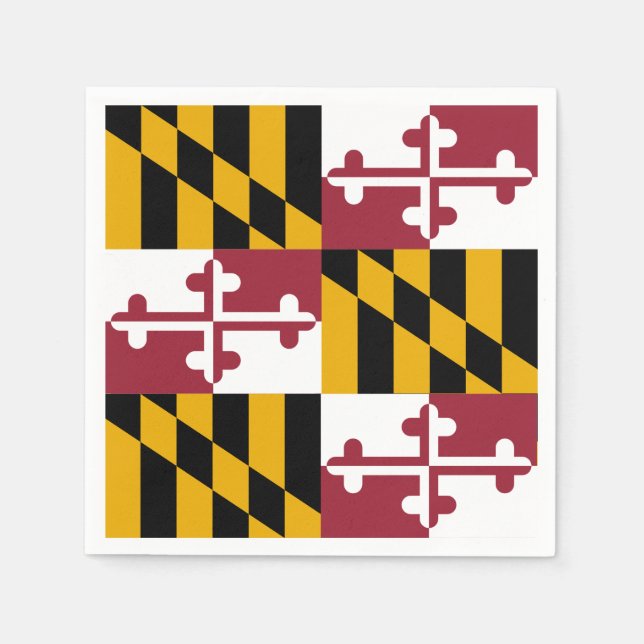 Patriotic paper napkins with flag of Maryland (Front)
