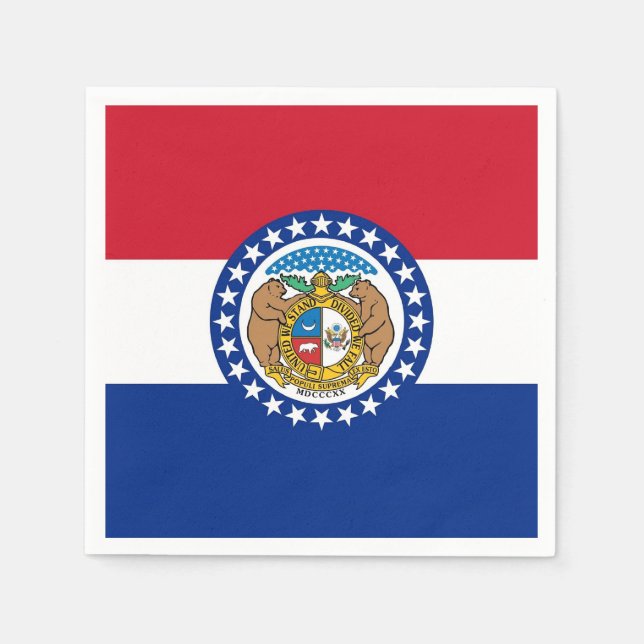 Patriotic paper napkins with flag of Missouri (Front)