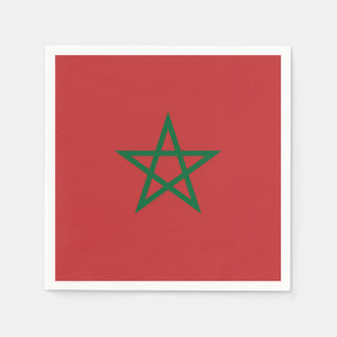 Patriotic paper napkins with flag of Morocco
