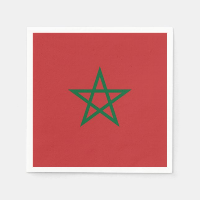 Patriotic paper napkins with flag of Morocco (Front)