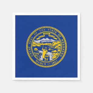 Patriotic paper napkins with flag of Nebraska