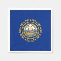 Patriotic paper napkins with flag of New Hampshire