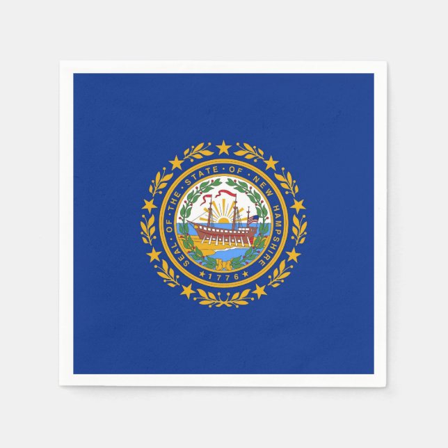 Patriotic paper napkins with flag of New Hampshire (Front)