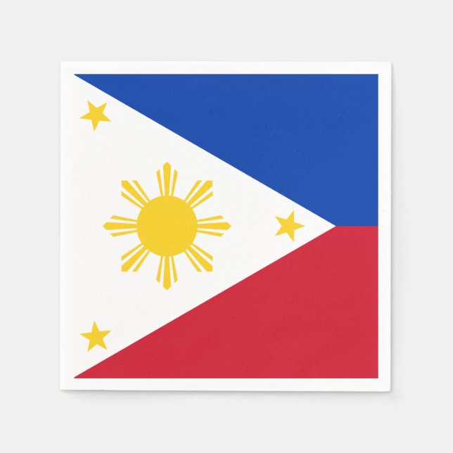 Patriotic paper napkins with flag of Philippines (Front)