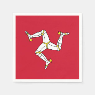 Patriotic paper napkins with Isle of Man flag