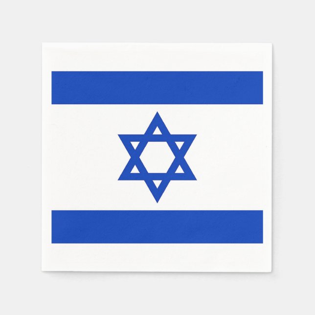 Patriotic paper napkins with Israel flag (Front)