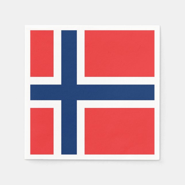 Patriotic paper napkins with Norway flag (Front)