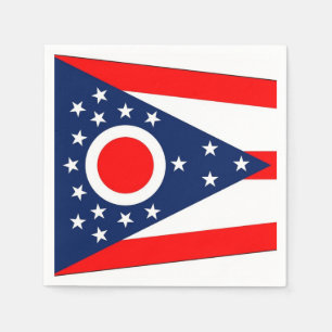 Patriotic paper napkins with Ohio flag