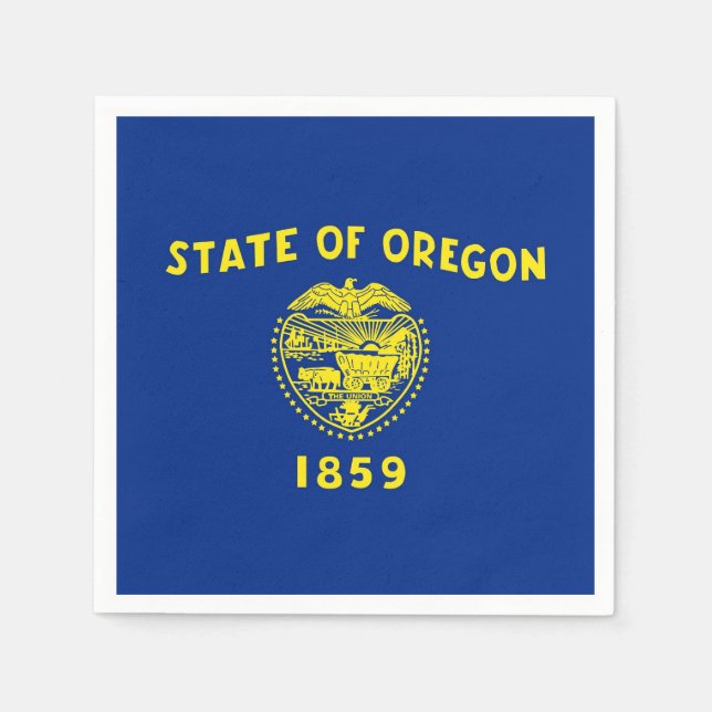 Patriotic paper napkins with Oregon flag (Front)
