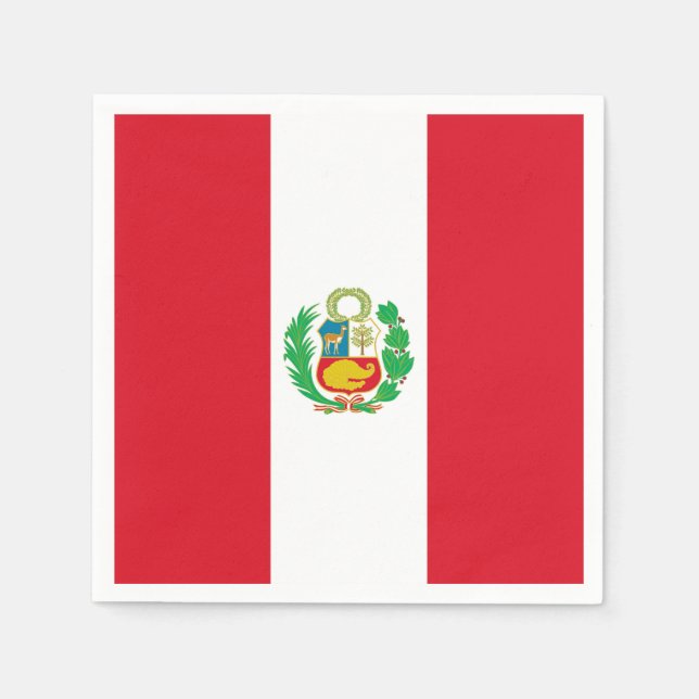 Patriotic paper napkins with Peru flag (Front)