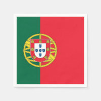 Patriotic paper napkins with Portugal flag