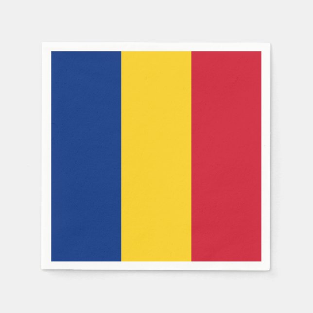 Patriotic paper napkins with Romania flag (Front)