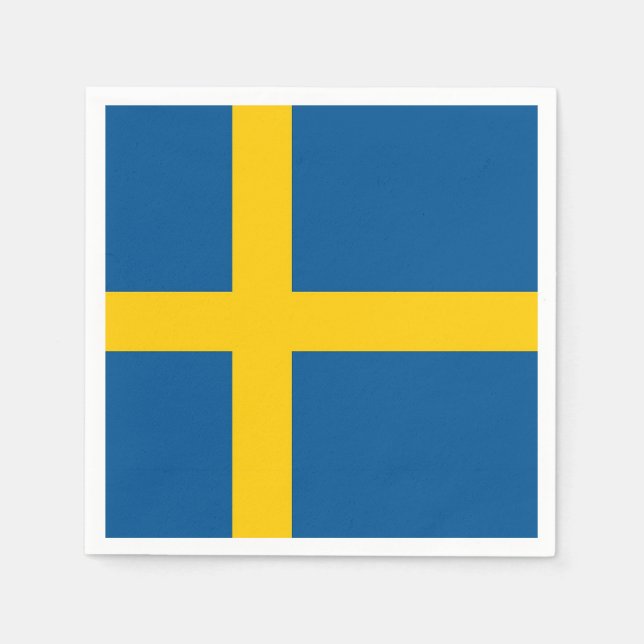 Patriotic paper napkins with Sweden flag (Front)