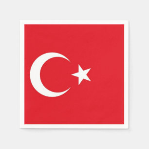 Patriotic paper napkins with Turkey flag