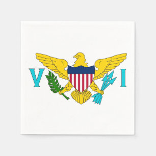 Patriotic paper napkins with Virgin Islands flag
