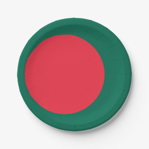 Patriotic paper plate with flag of Bangladesh