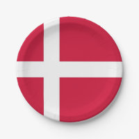 Patriotic paper plate with flag of Denmark