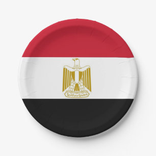 Patriotic paper plate with flag of Egypt