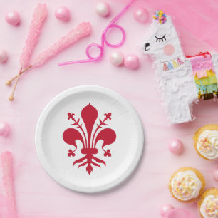 Patriotic paper plate with flag of Florence