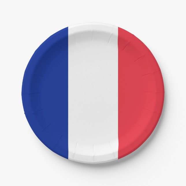 Patriotic paper plate with flag of France (Front)