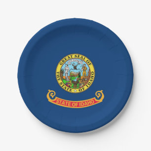 Patriotic paper plate with flag of Idaho