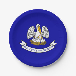 Patriotic paper plate with flag of Louisiana