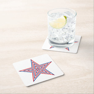Patriotic Paper Star Drink Coaster