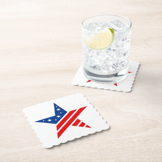 Patriotic Paper Star Drink Coaster (Insitu)