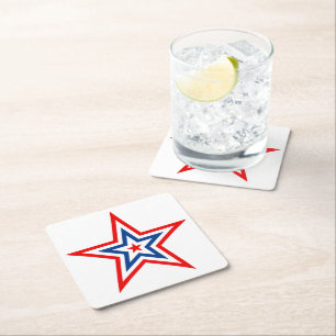 Patriotic Paper Star Drink Coaster