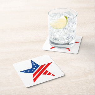 Patriotic Paper Star Drink Coaster