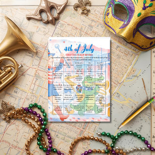 Patriotic Parade 4th of July Bingo  game card