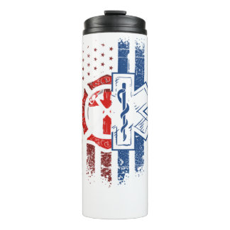 Patriotic Paramedic Firefighter EMT USA Flag EMS Thermal Tumbler