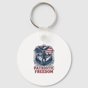 Patriotic Park Ranger Vector Graphic Tee_1 Keychain