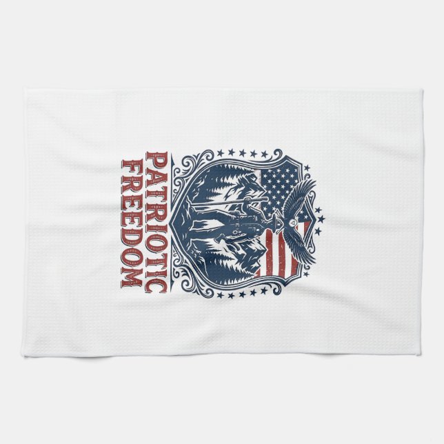 Patriotic Park Ranger Vector Graphic Tee_1 Kitchen Towel (Horizontal)