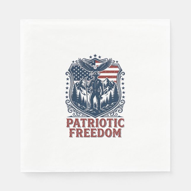 Patriotic Park Ranger Vector Graphic Tee_1 Napkin (Front)