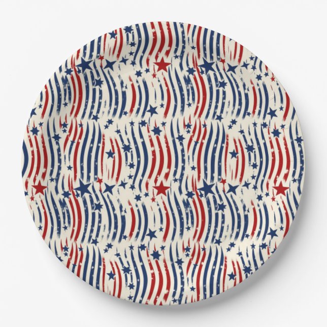 Patriotic Party Vibes Paper Plate (Front)
