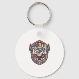 Patriotic Patchwork Artist Keychain
