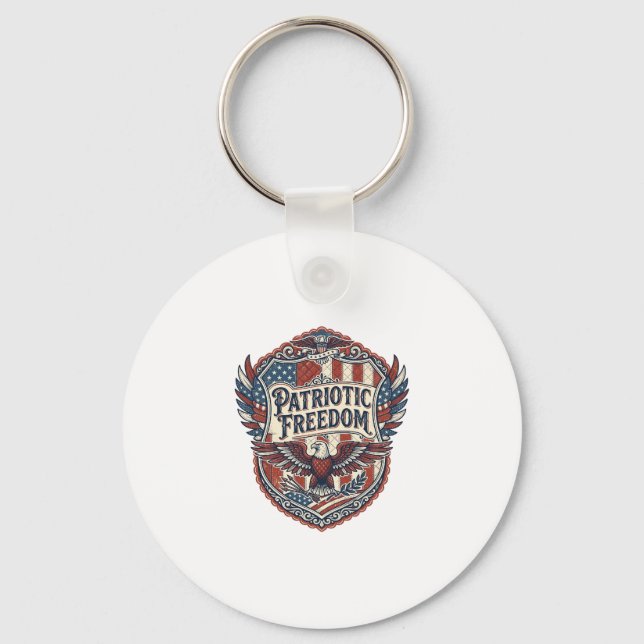 Patriotic Patchwork Artist Keychain (Front)